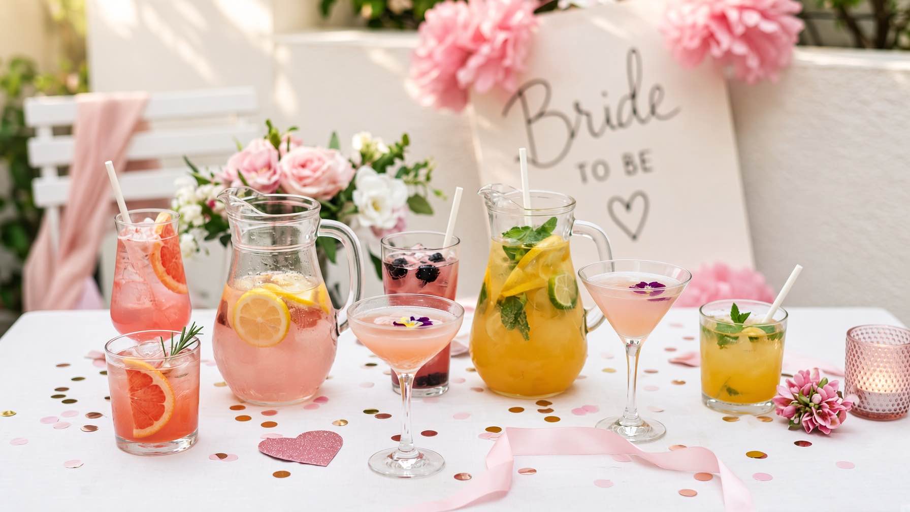 Creative and unique party drinks displayed on a festive table